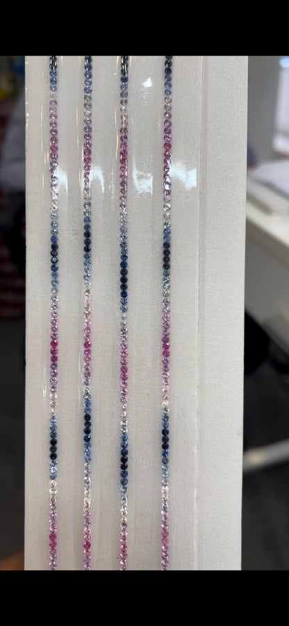 2.3mm rainbow sapphire round bracelet, photo 2