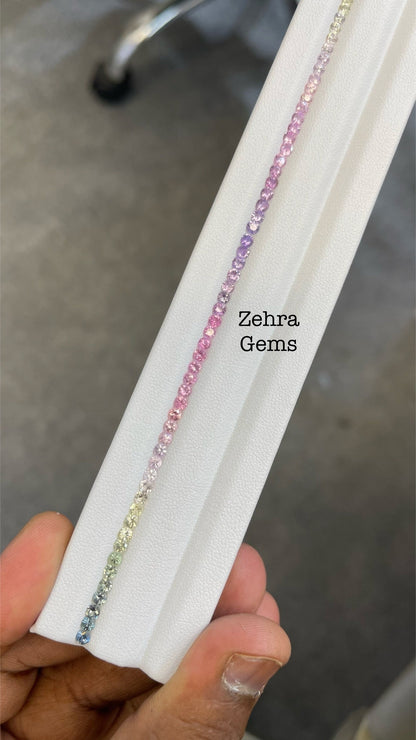 2.7mm pastel sapphire round bracelet line, photo 1