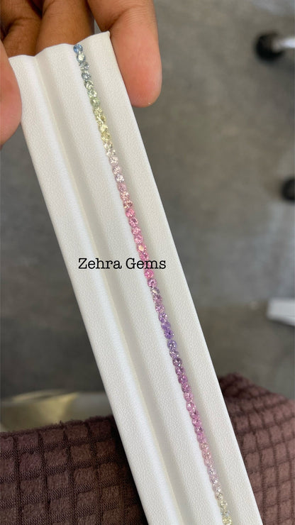 2.7mm pastel sapphire round bracelet line, photo 2