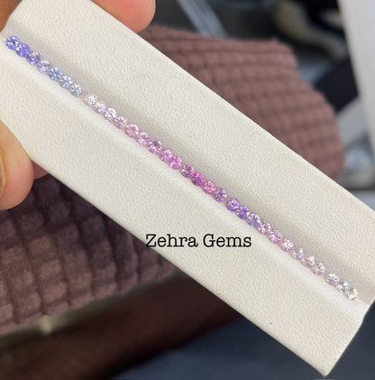 2.5mm purple-blue-pink gradient sapphire ring set, photo 1