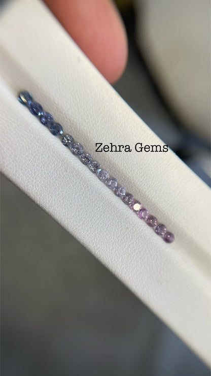 3mm natural spinel round ring set, photo 1