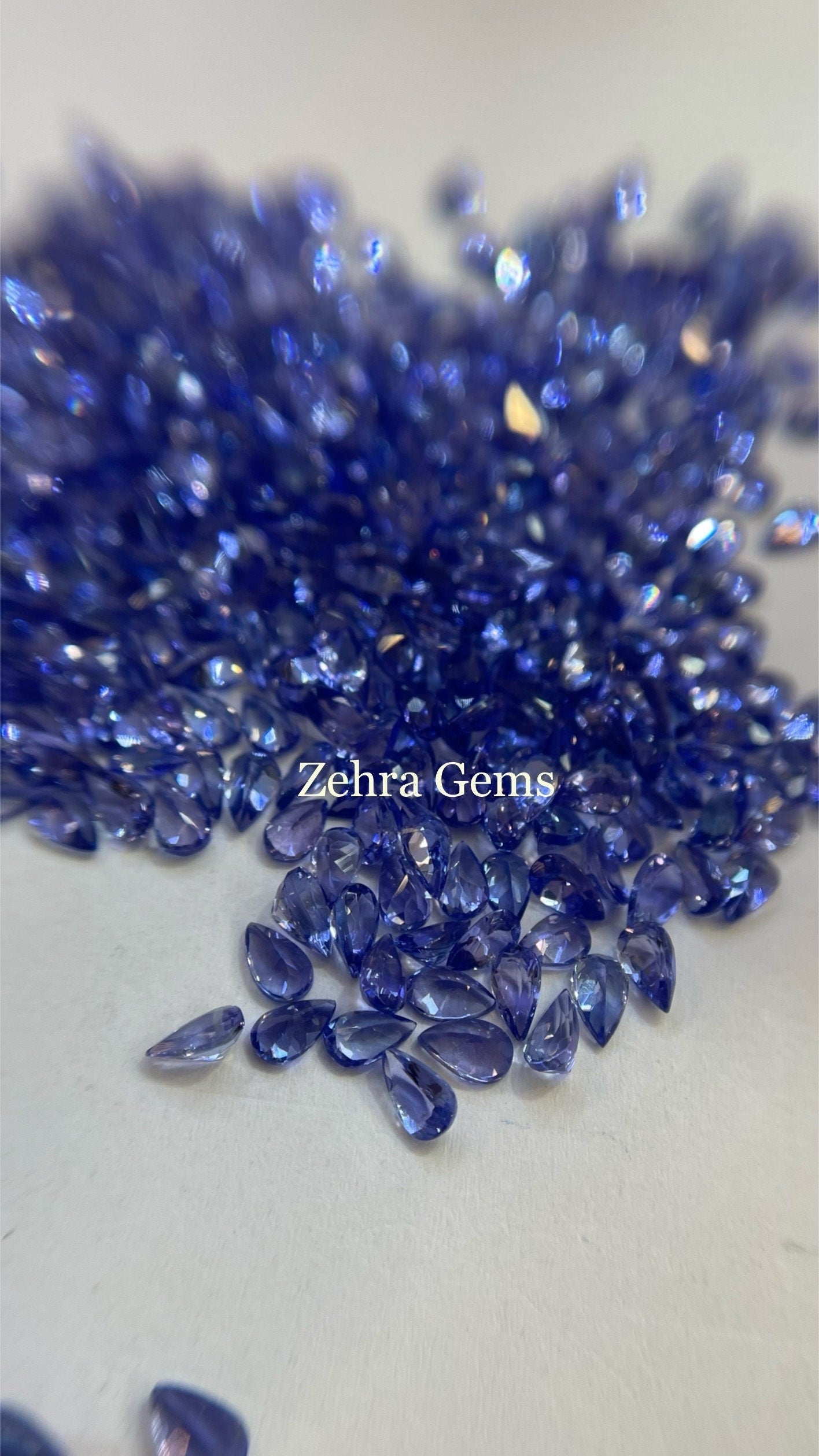 Elegant 5x3mm Tanzanite Pear-shaped Gemstones Natural Tennis Bracelet Loose set 7inch 34 pieces