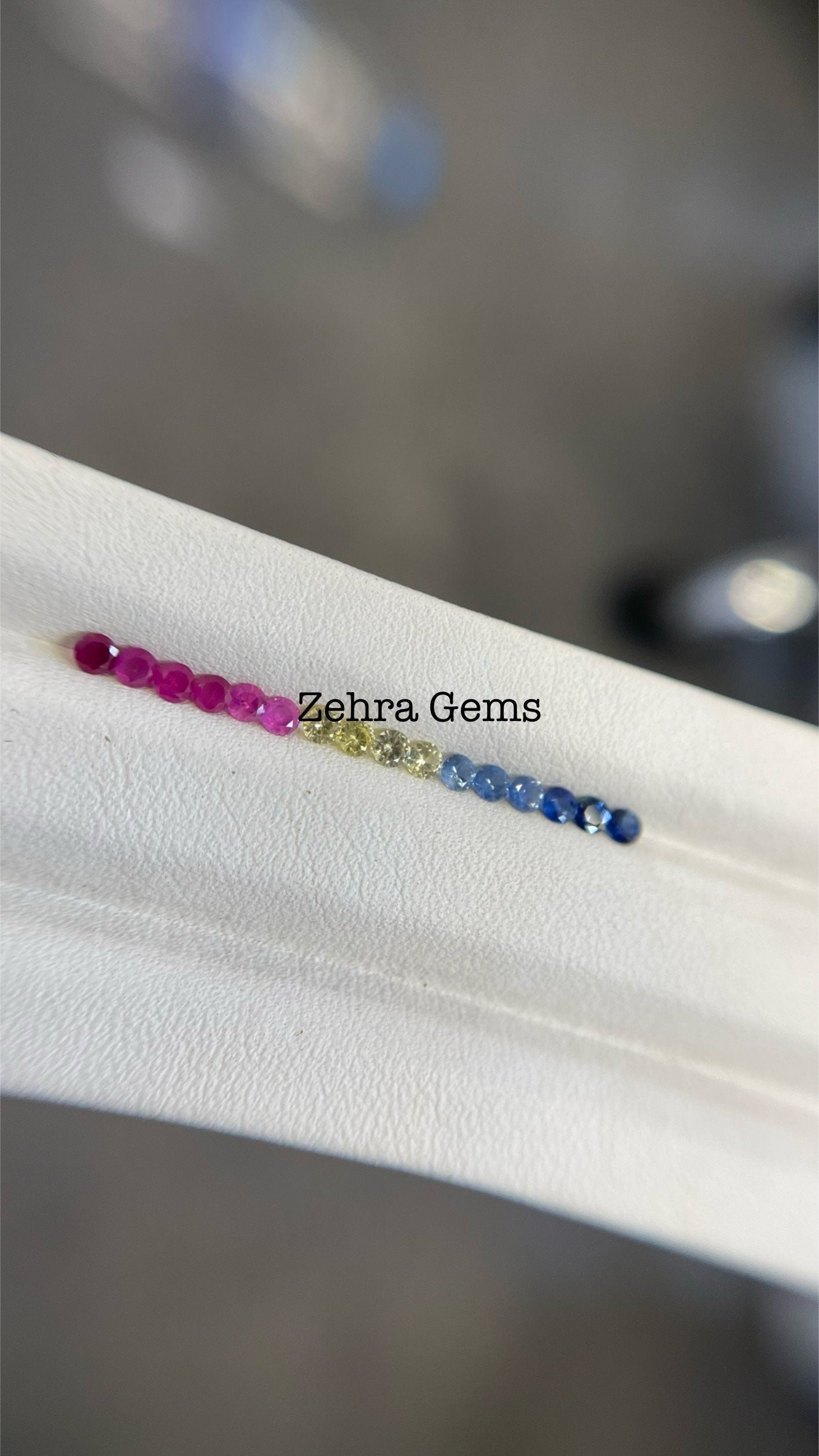 2.3mm Sapphire Spectrum: Stunning Gradients of Blue , Pink, and Yellow Loose Stones Colorful Kaleidoscope Gradients for Custom Jewelry”