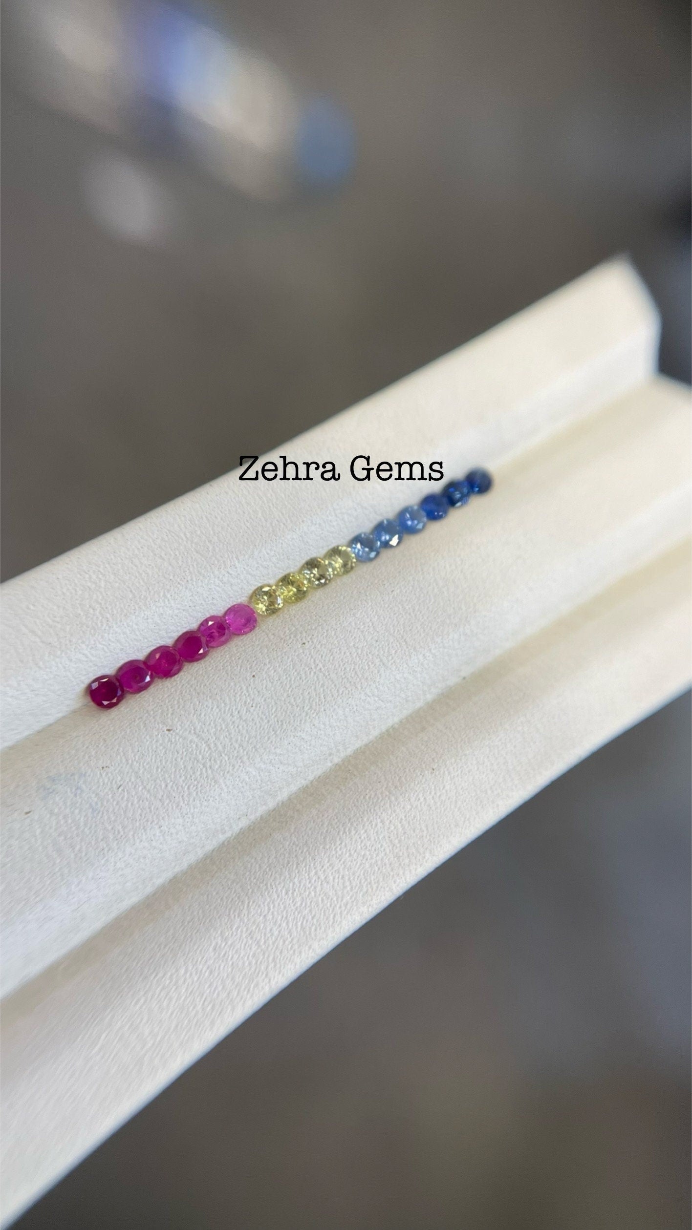 2.3mm Sapphire Spectrum: Stunning Gradients of Blue , Pink, and Yellow Loose Stones Colorful Kaleidoscope Gradients for Custom Jewelry”