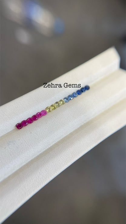 2.3mm blue-pink-yellow sapphire set, photo 3