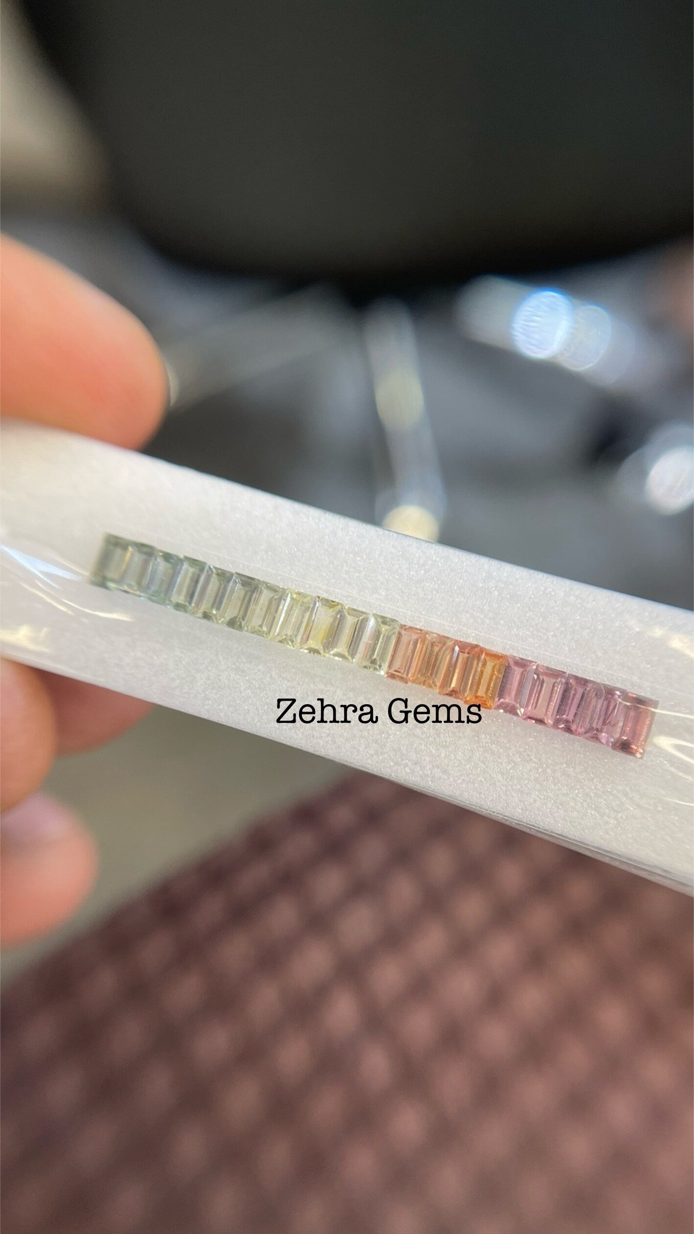 Elegant Natural 4x2mm Fancy Sapphire Baguettes: Pastel Colors for Delicate Creations"