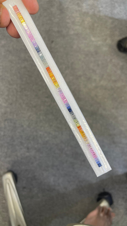 4x2mm rainbow sapphire baguette, 88pc, photo 1