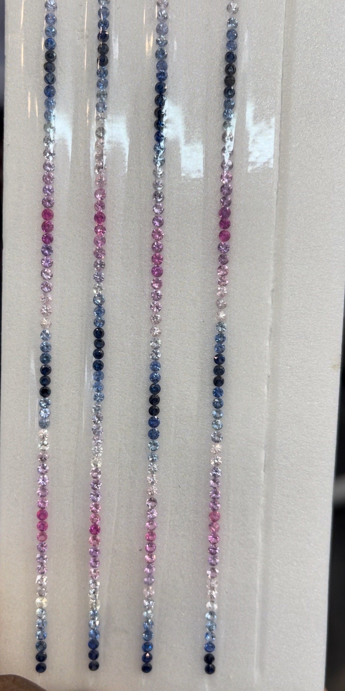 2.3mm Rounds Purple Pink Blue Sapphires New Very Beautiful Desings loose Bracelet Set