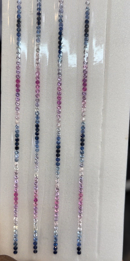 2.3mm rainbow sapphire round bracelet, photo 1