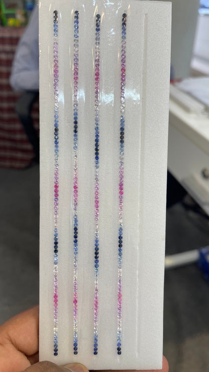 2.3mm rainbow sapphire round bracelet, photo 3