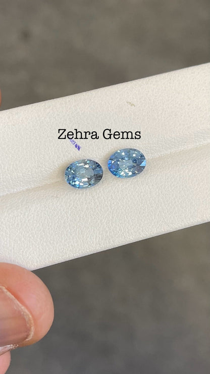 3.19ct bicolor sapphire pair oval cut, photo 3