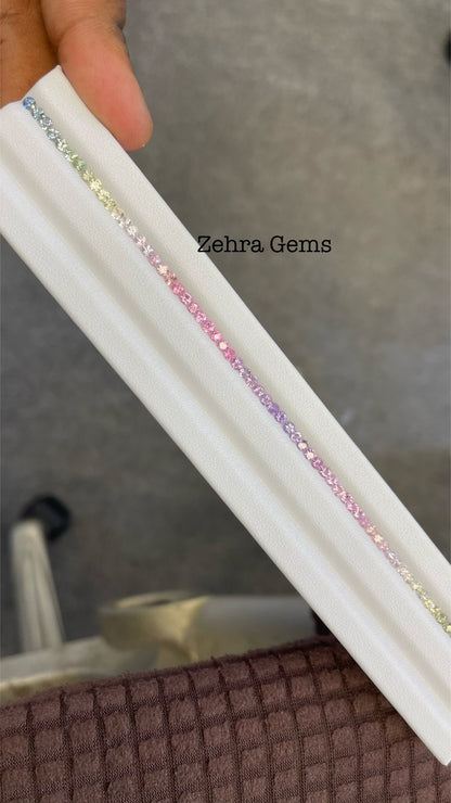 2.7mm pastel sapphire round bracelet line, photo 3