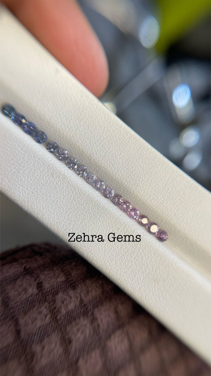 3mm natural spinel round ring set, photo 2