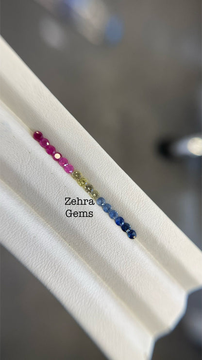 2.3mm blue-pink-yellow sapphire set, photo 5