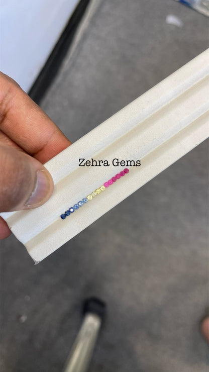 2.3mm blue-pink-yellow sapphire set, photo 1