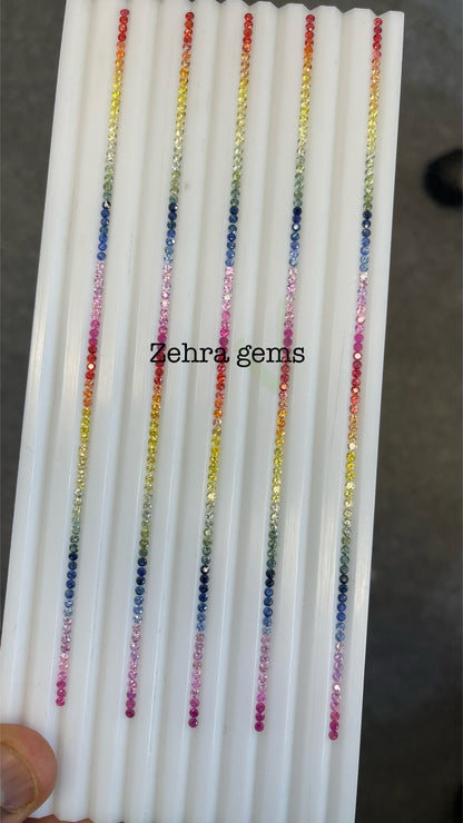 2.2mm rainbow sapphire round bracelet, photo 2
