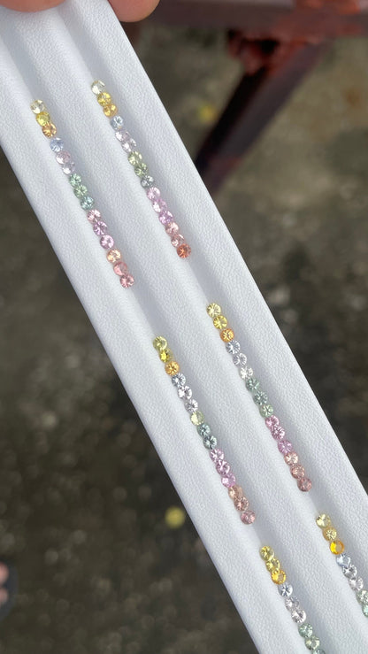 2.6mm rainbow sapphire round ring set, photo 4