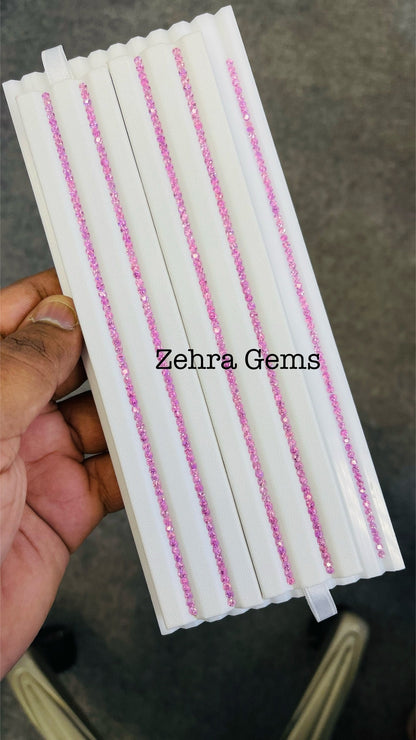 2.5mm pink sapphire tennis bracelet line, photo 1