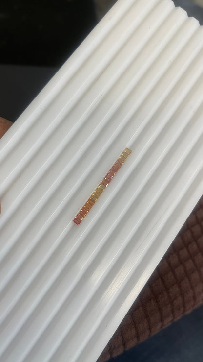 3x2mm orange-yellow pastel sapphire baguette, photo 2