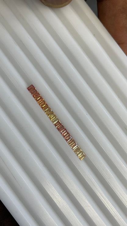 3x2mm orange-yellow pastel sapphire baguette, photo 3