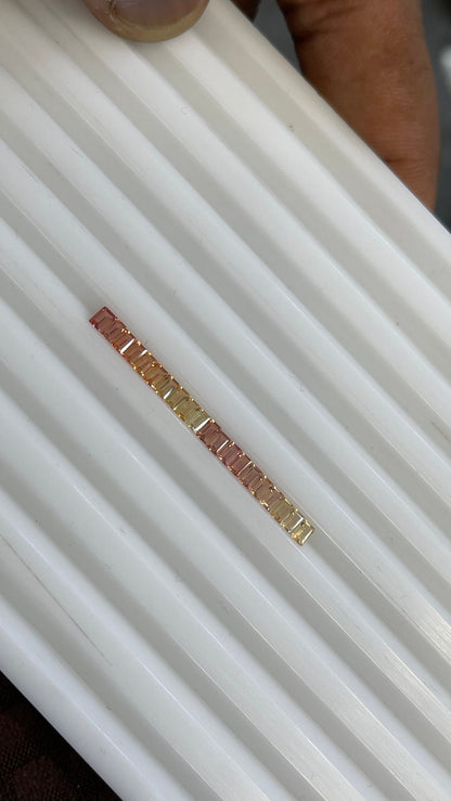 3x2mm orange-yellow pastel sapphire baguette, photo 4