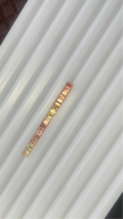 3x2mm orange-yellow pastel sapphire baguette, photo 1