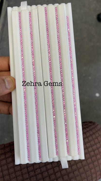 2.5mm pink sapphire tennis bracelet line, photo 4