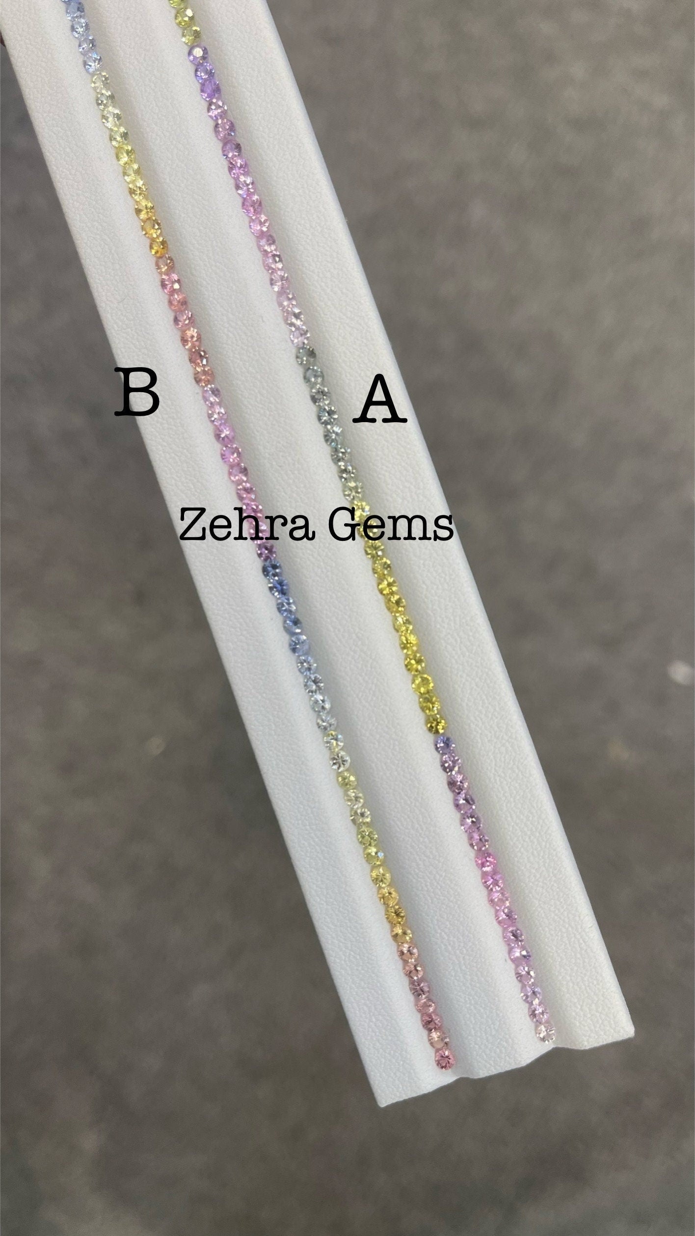 Premium 2.5mm Pastel Rainbow Sapphire Gemstones Set for Bracelet Crafting”