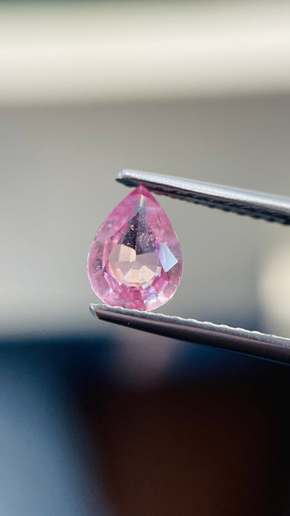 7x5.2mm pink sapphire pear cut, unheated, photo 2