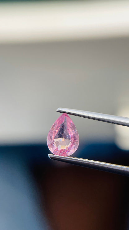 7x5.2mm pink sapphire pear cut, unheated, photo 1