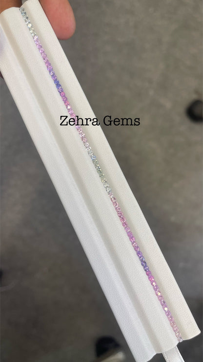 2.5mm pastel sapphire round bracelet set, photo 1