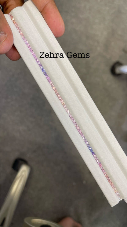 2.5mm fancy pastel sapphire bracelet, photo 3