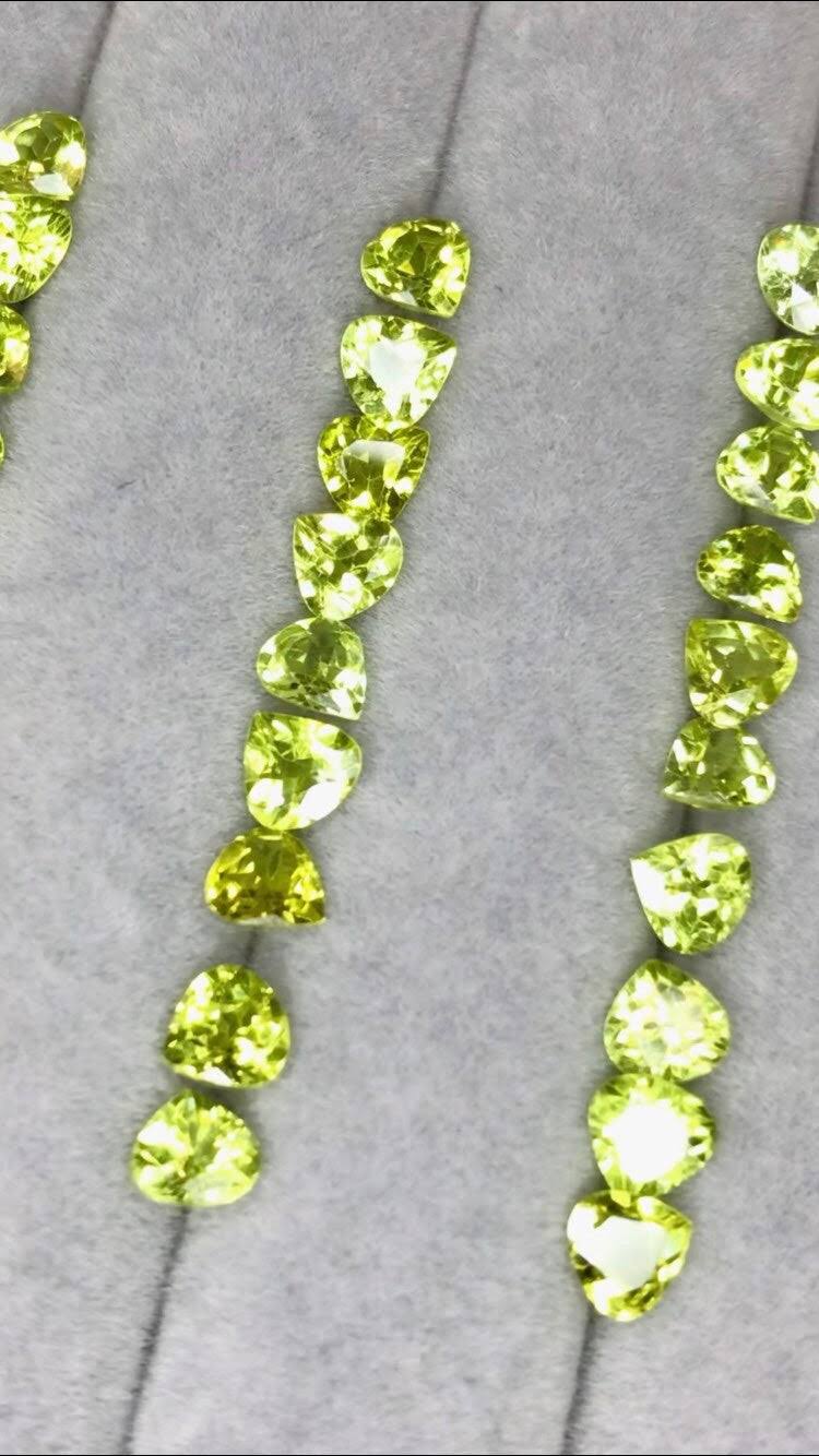 5mm mali garnet heart shape, lime, photo 1