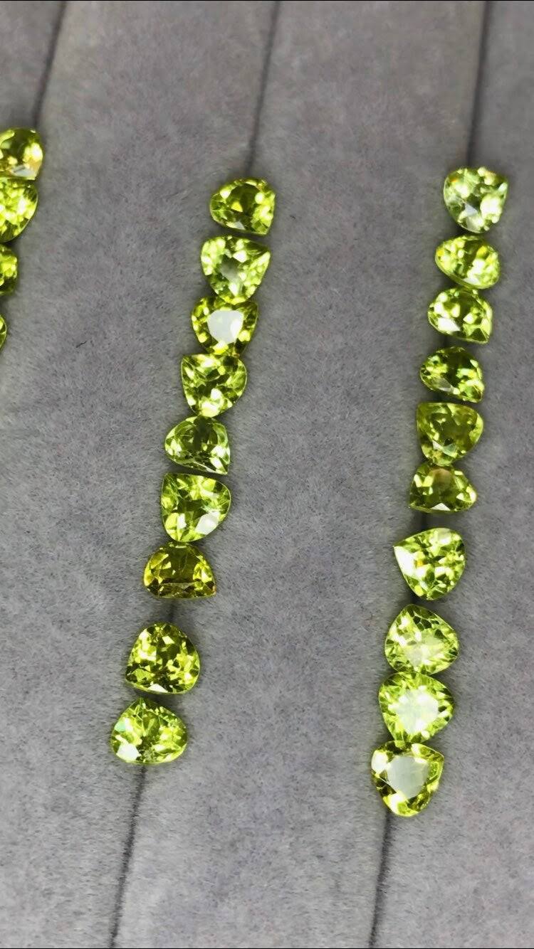 5mm mali garnet heart shape, lime, photo 2
