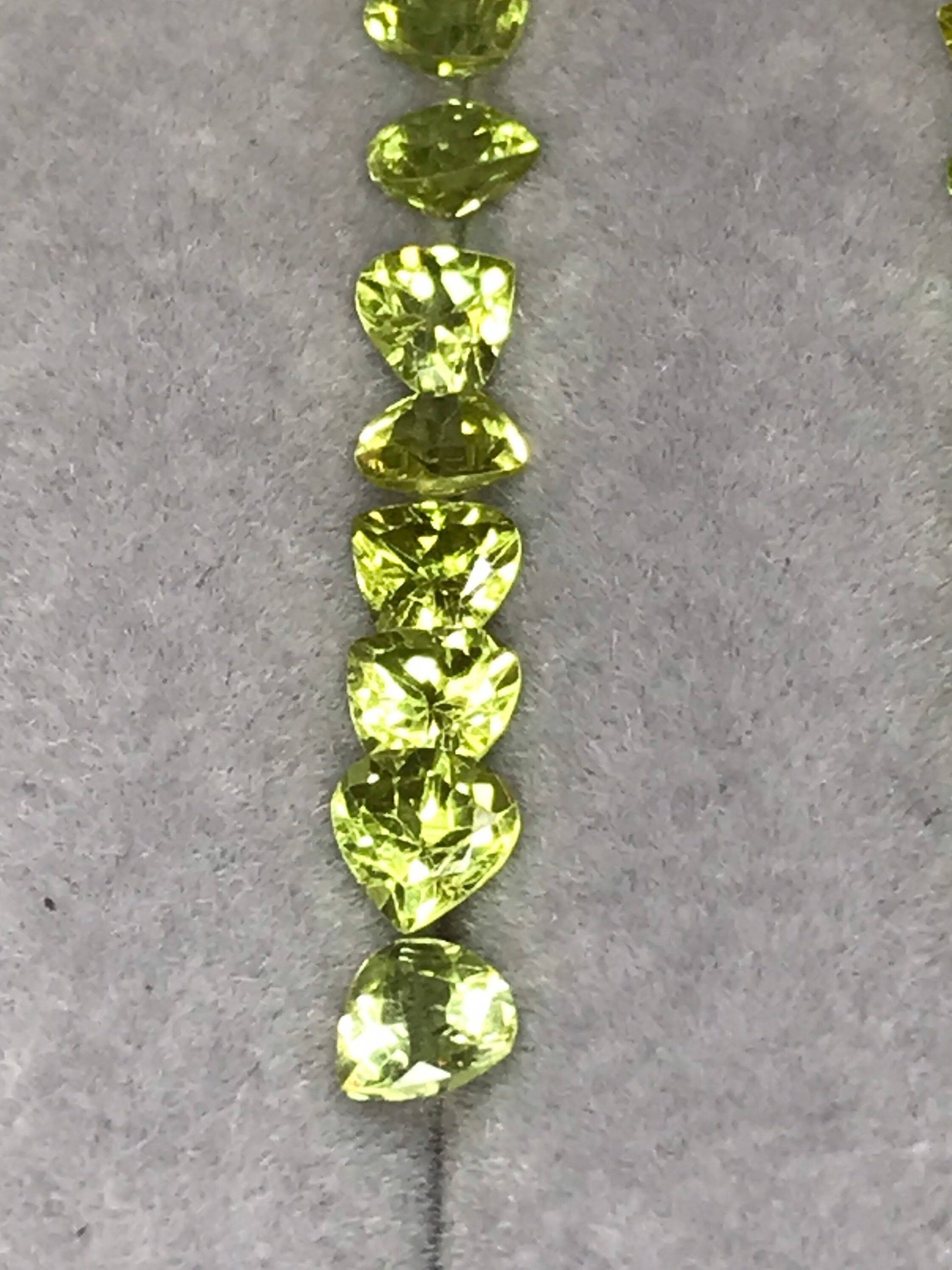 5mm mali garnet heart shape, lime, photo 3