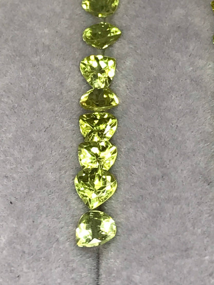 5mm mali garnet heart shape, lime, photo 3