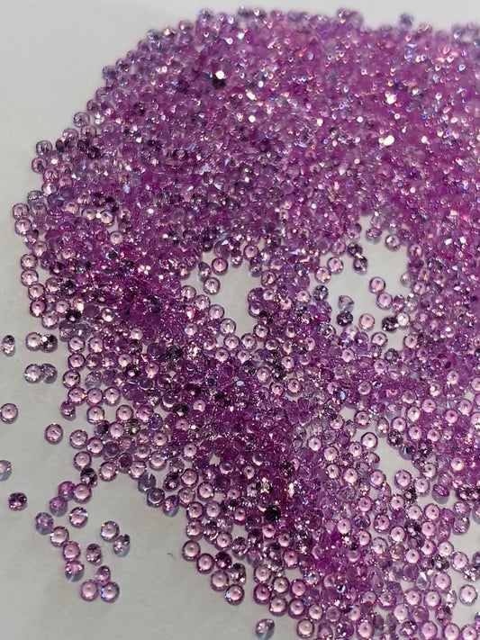 Natural Pink Sapphire Round Cut Gemstone Layout – Loose Calibrated Set for Jewelry Making, 100 Pcs, 1.5mm