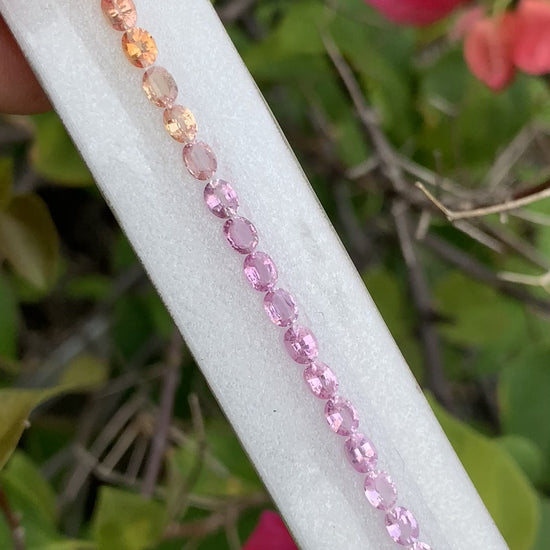 Natural pastel rainbow sapphire oval ZG-LJS layout tennis bracelet video