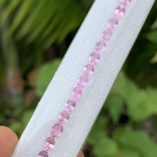 Natural soft pink sapphire oval layout ZG-LJS video
