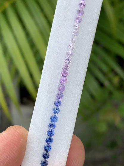 Natural Pastel Fancy Sapphire Round Cut Loose Gemstone Set | 2.8mm 64 Pieces | For Tennis Bracelet Making