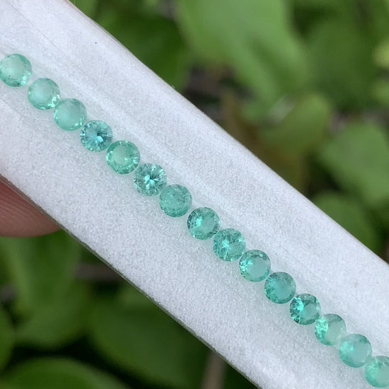 Natural round emerald 3mm tennis bracelet strand video