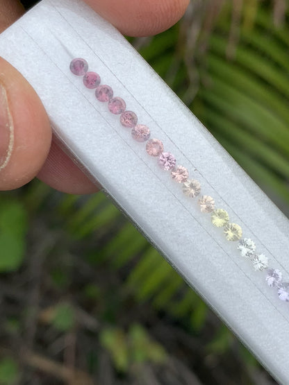Natural Pastel Fancy Sapphire Round Cut Loose Gemstone Set | 2.7mm 65 Pieces 7 Inch | For Tennis Bracelet Making | Unheated | Madagascar Sapphire