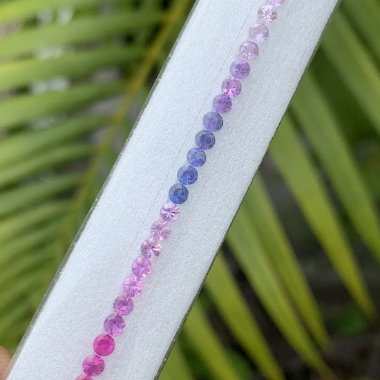 Fancy sapphire round cut tennis bracelet strand video