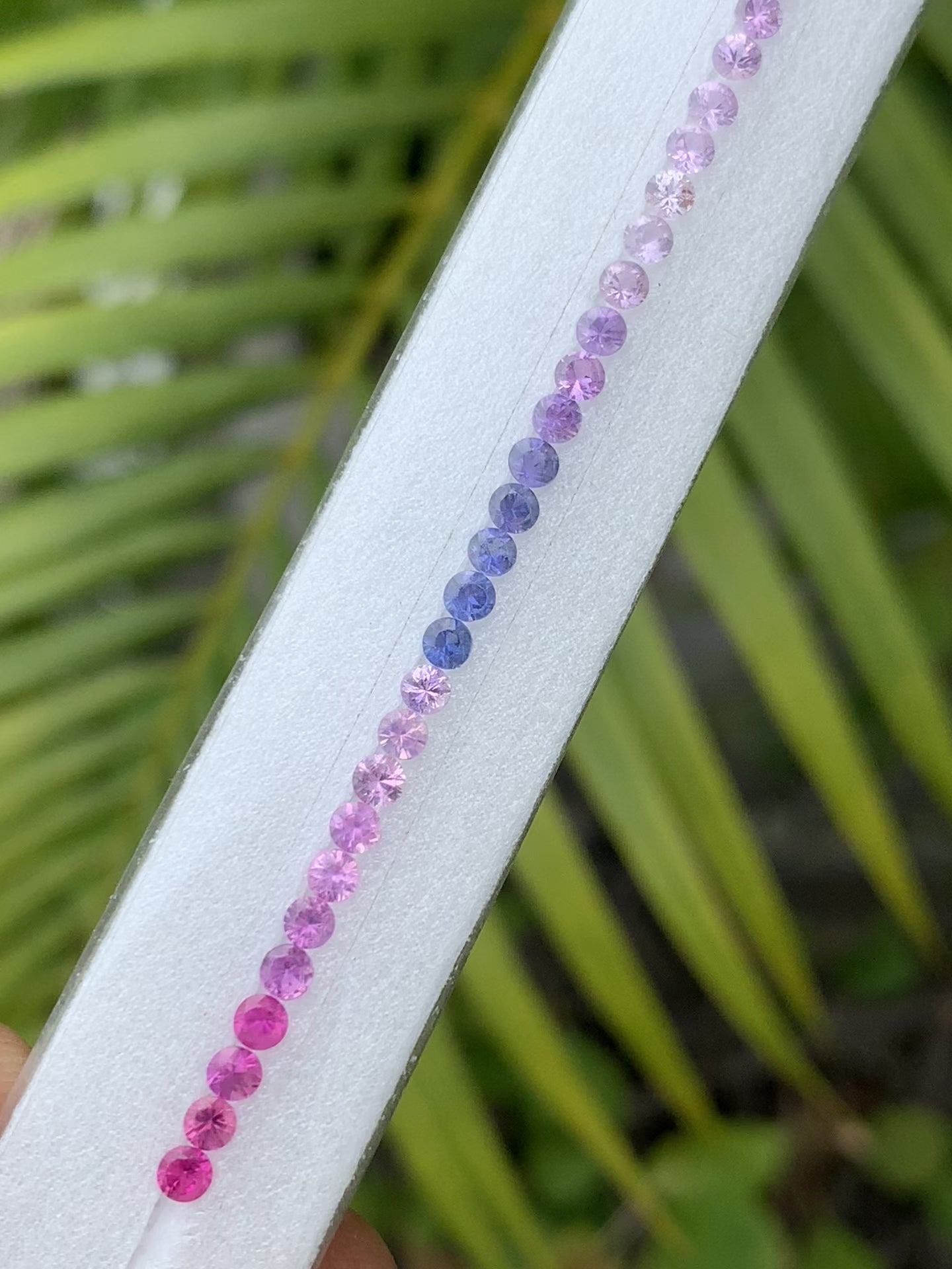 Fancy sapphire round cut tennis bracelet strand video