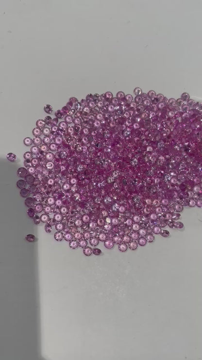 3mm Natural Pink Sapphire Rounds 20 Pieces Loose Gemstones Jewelry Making Set