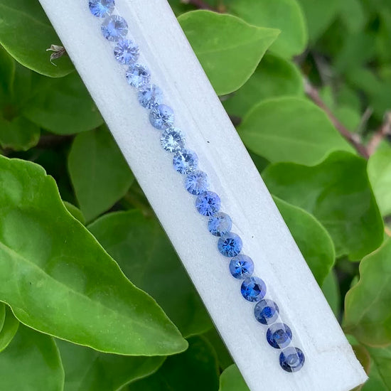 Blue sapphire ombre round tennis bracelet set video
