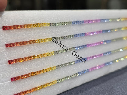 2.3mm rainbow sapphire princess bracelet, photo 6