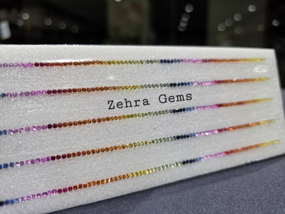 2mm rainbow sapphire bracelet, 85pc, photo 3