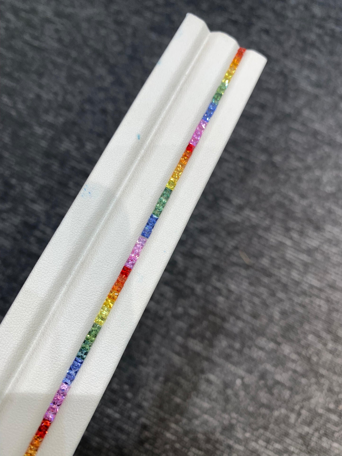 2.5mm Natural Rainbow Sapphire Princess Cut Loose Stones Set for Tennis Bracelet – 72 Pieces Calibrated Gemstones