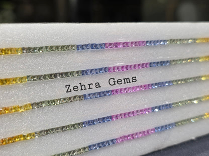 2.3mm rainbow sapphire princess bracelet, photo 5